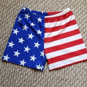 Stars and stripes spandex shorts